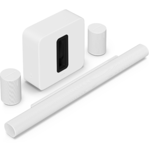 Sonos Arc Ultra met Sub 4 en Era 100 wit
